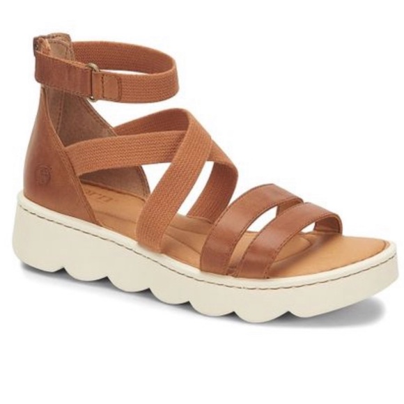 Born Shoes Born Calexico Tan Leather Lightweight Platform Gladiator